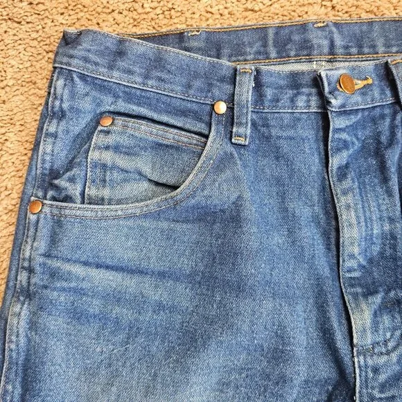 Wrangler Denim Jeans Mens Tag 34x34 Act 34x32 Blue 33MWZ Cowboy Cut Western - Picture 9 of 11